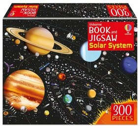 Set Puzzle 300 piese si Carte - The Solar System Usborne Book