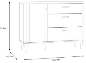 Comodă cu sertare VIRO, maro/bej