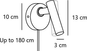 Aplica de perete design minimalist cu spot Makoto