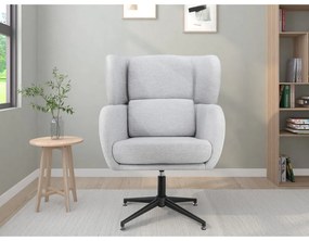 Fotoliu gri deschis wing cu tapițerie din catifea Vanessa – Støraa