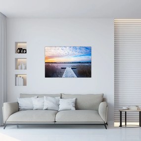 Tablou - Lac înghețat, Ełk, Mazury, Polonia (90x60 cm)