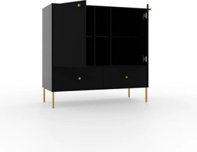 Comodă cu doua usi si doua sertare, 100x41x95cm, Tili System, ADRK Furniture (Culoare: Eucalipt / Eucalipt)