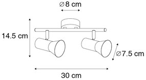 Spotlight de plafon bronz rotativ și inclinabil - Karin 2
