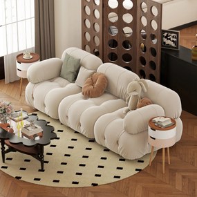 HOMCOM Set de 2 Mese Totunde de Cafea cu 3 Niveluri, 2 Spații de Depozitare și Tavă Detașabilă, Φ35x65,5 cm, Multicolor | Aosom Romania