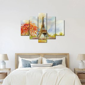 Tablou pictat cu turnul Eiffel (150x105 cm)