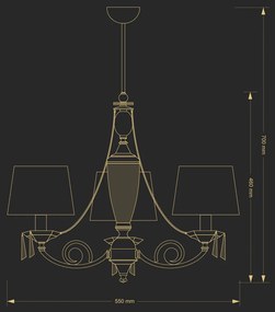 Candelabru 3 brate design clasic cristal Asfour Monza