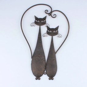 Decorațiune de perete Cats, din metal,  52 cm