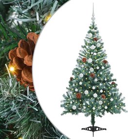 vidaXL Brad de Crăciun artificial cu 150 LED Verde 150 cm PVC și Oțel