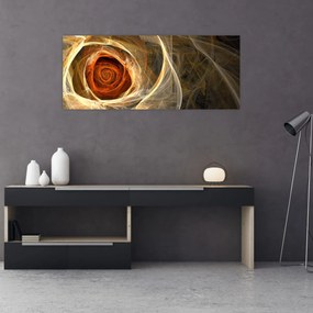 Tablou - Trandafiri abstracți în culori aprinse (120x50 cm)