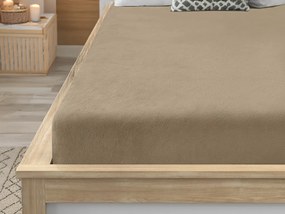 Cearsaf Cocolino microplus cu elastic SOFT 90x200 cm maro