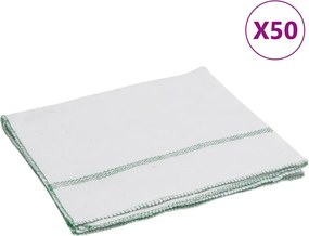 vidaXL Lavete de curățat, 50 buc., alb cu dungi verzi, 50x60 cm