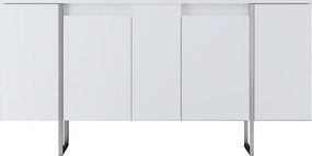 Consola, Hanah Home, Luxe, 160x35x80 cm, Alb / Argintiu