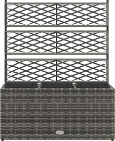 Outsunny Jardinieră de Gradină Autoportantă, Pat de Flori pentru Plante Cățărătoare, Design Modern, 84x30x107cm, Gri Deschis | Aosom Romania