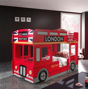 LONDEN BUS Pat copii supraetajat cu SALTEA PAT COPII.