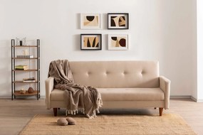 Canapea extensibilă cu 3 locuri Hiko-Cream Cremă