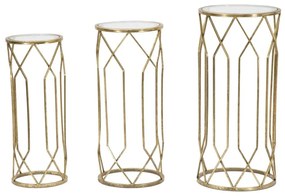 Măsuțe auxiliare rotunde cu blat din sticlă 3 buc. ø 32 cm Tunisi – Mauro Ferretti