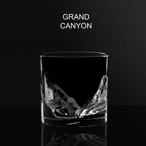 Set pahare pentru whisky LIITON Grand Canyon, Cristal, 300 ml, 4 buc, Fund 3D Grand Canyon, Transparent
