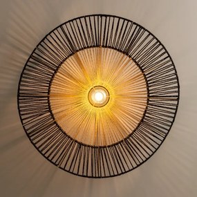 Brilagi - Lustră aplicată LED CERIA BOHO 1x E27/40W/230V Ø 50 cm negru/maro