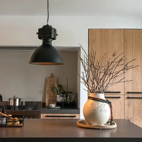 Lampă suspendată industrială mică negru mat - Sicko