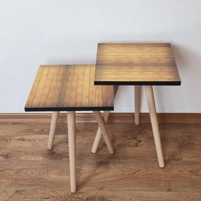 Set 2 Masute Auxiliare 2SHP331, MDF, Camel