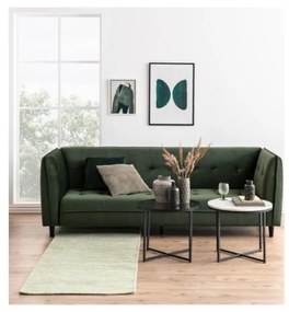 Măsuță cu blat din sticlă Actona Cross, ⌀ 55 cm