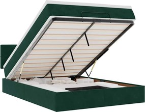 vidaXL Cadru de pat otoman cu saltea verde închis 140x200cm catifea
