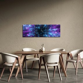 Tablou - Spațiu neon (cu ceas) (90x30 cm)