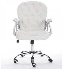 Scaun birou SIB 1304, Piele Ecologica, Alb