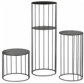 SET 3x Suport pentru flori LOFT negru