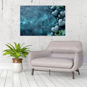 Tablou - Pietre în formă de inimă (90x60 cm)