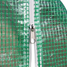 Outsunny Seră de grădină 9 m² seră tunel 3 x 3 x 2 m cu ușă cu fermoar și 6 ferestre din plasă, din oțel și PE, verde | Aosom Romania