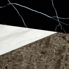 Masa Rotunda LUX din Otel, Marmura Artificiala, Tricolori 120cm