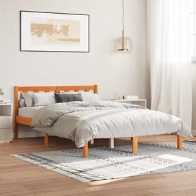 vidaXL Cadru pat fără saltea, maro ceruit, 120x200 cm, lemn masiv pin