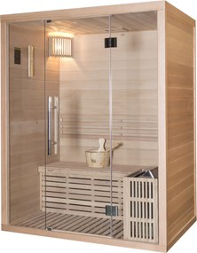 Sauna finlandeza de interior, 150x105 cm pentru 2 persoane, lemn de hemlock, Igneus Wellis