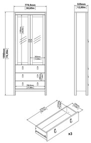 Vitrină neagră 78x199 cm Madrid – Tvilum