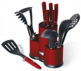 Set cutite otel inoxidabil si ustensile de bucatarie (12 piese) Burgundy Metalic Line Berlinger Haus BH 6248
