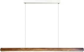 Lustra suspendata LED design liniar din lemn Akeno
