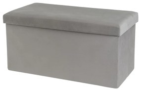 Taburet gri deschis cu tapițerie din catifea Estela – Casa Selección