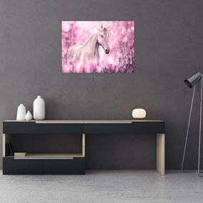 Tablou pe sticlă - Cal pictat (70x50 cm)