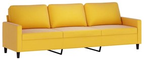 348771 vidaXL Canapea cu 3 locuri, galben, 210 cm, catifea