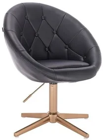 HC8516CROSS Scaun Negru cu Bază Aurie