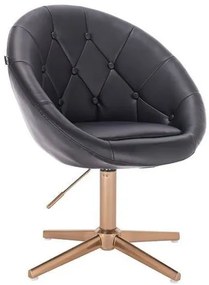 HC8516CROSS Scaun Negru cu Bază Aurie