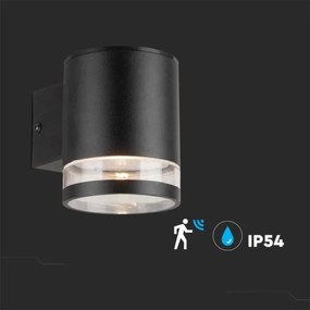 LED lampă solară de perete exterior cu senzor LED/1W/3,7V 3000K IP54 negru