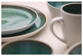 Farfurie albă/verde pentru desert din gresie ø 21 cm Gastro White/Green – Bitz