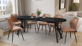 Mazzoni Masă ovală extensibilă ALMO Negru Mat