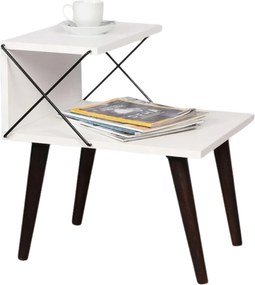 Noptiera Cross, alb/negru, PAL melaminat, 50x40x55 cm