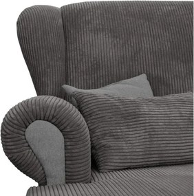 Șezlong taupe cu tapițerie din catifea reiată Lord – Ropez