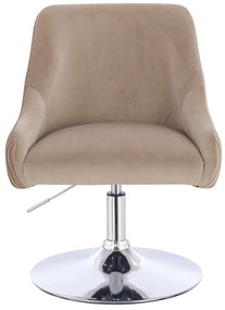 HR920N Scaun Latte din Catifea cu Bază Cromata