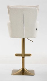 HR250KW Scaun Crem Boucle Bază Aurie