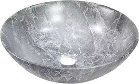 Lavoar pe blat Invena Tinos rotund 40 cm gri finisaj piatra